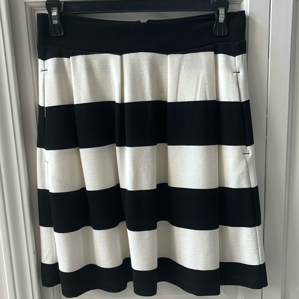 French Connection black & white striped skirt with side pockets